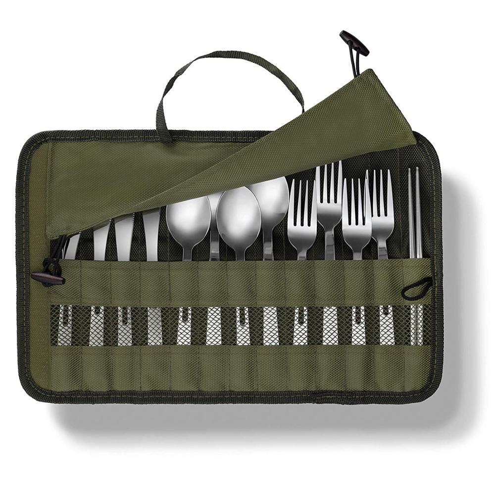 13-teiliges Picknick-Besteckset aus Edelstahl