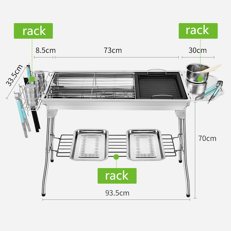 Holzkohlegrill für den Außenbereich für Camping, Picknick und Strand