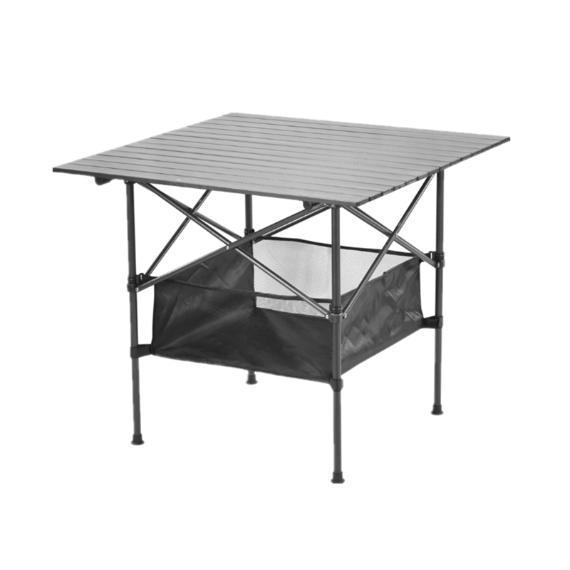 Aufrollbarer Camping-Klapptisch aus Aluminium
