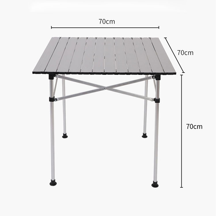 Aufrollbarer Camping-Klapptisch aus Aluminium