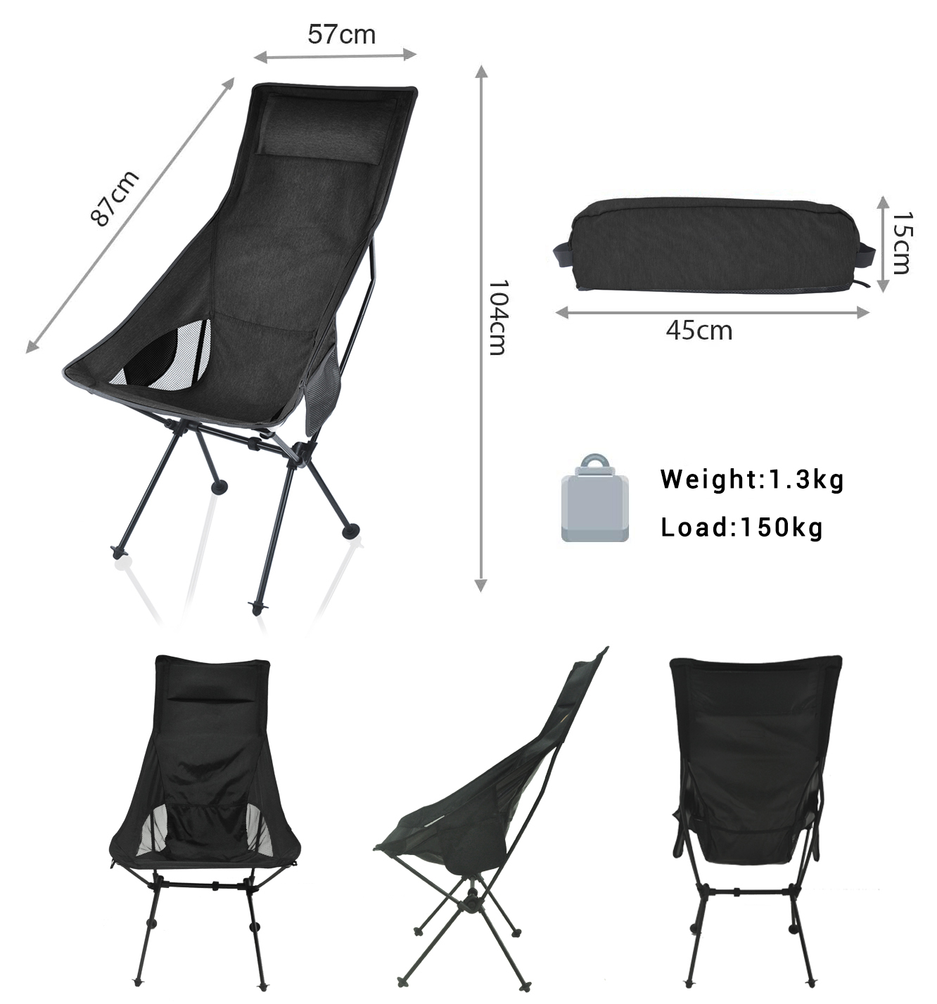 OEM faltbarer Campingstuhl für Abenteuer, Strand und Angeln