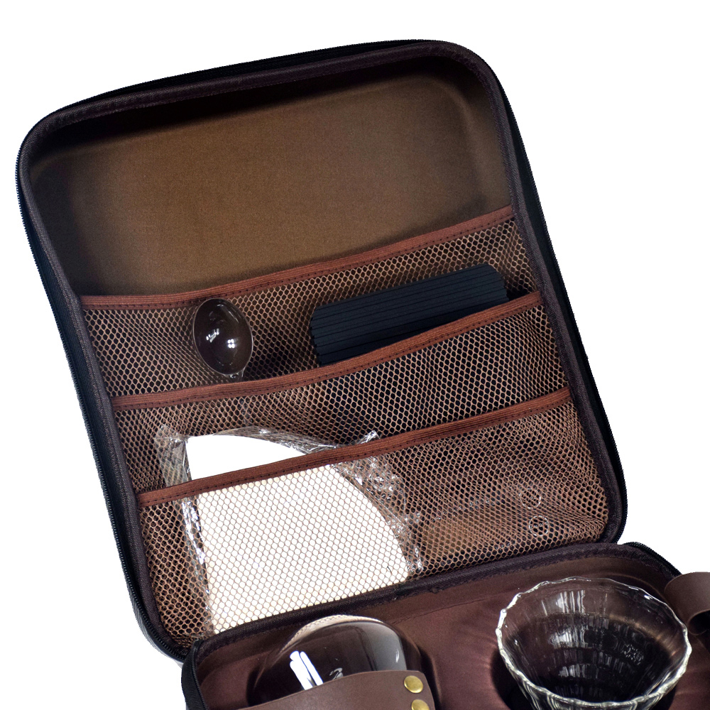 Manuelles Kaffeemühlen-Set für Outdoor-Camping mit Tragetasche
