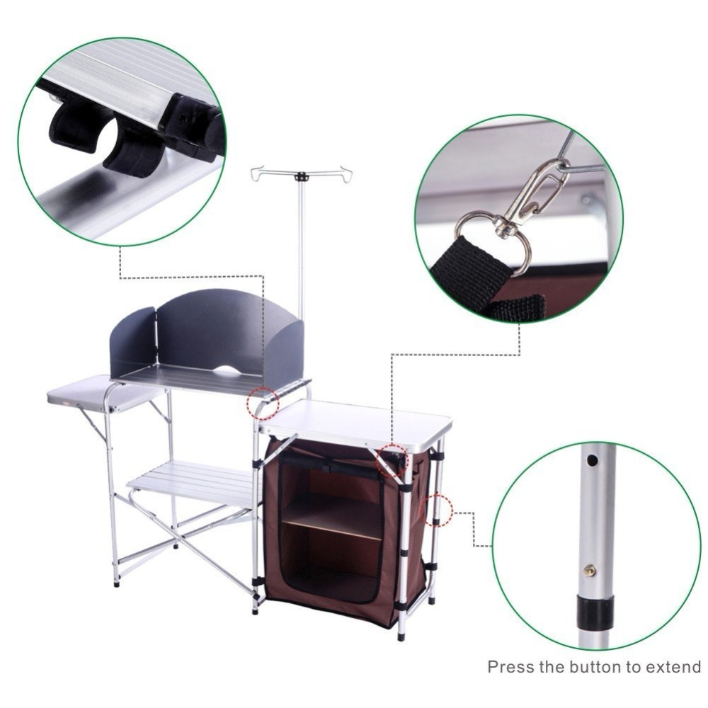 Kochtisch für Outdoor-Camping mit Aufbewahrungs-Organizer