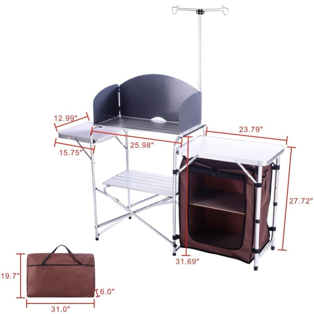 Kochtisch für Outdoor-Camping mit Aufbewahrungs-Organizer