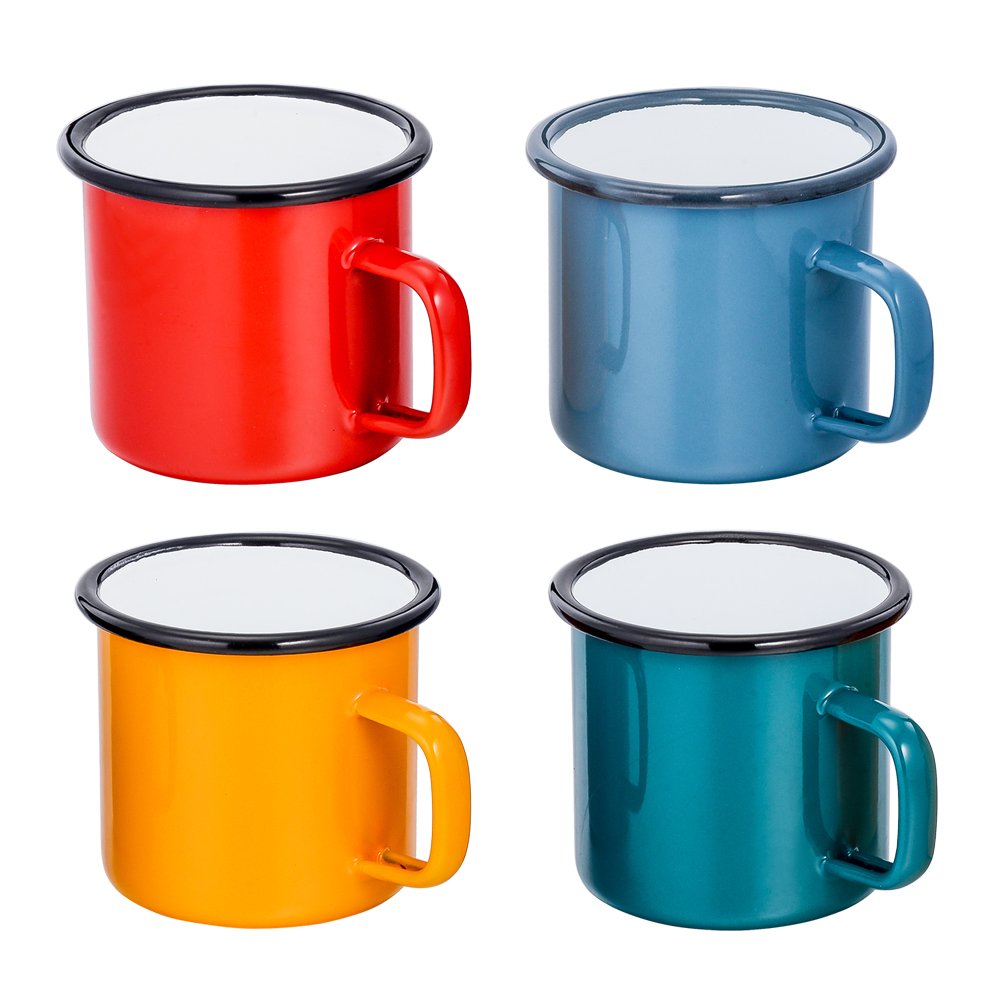 250–450 ml Emaille-Becher für Outdoor-Camping – Trinkbecher mit individuellem Aufdruck