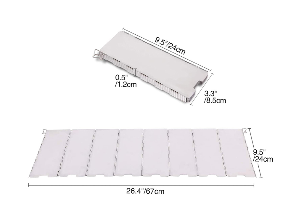 Windschutz für Campingkocher aus Aluminium mit Tragetasche