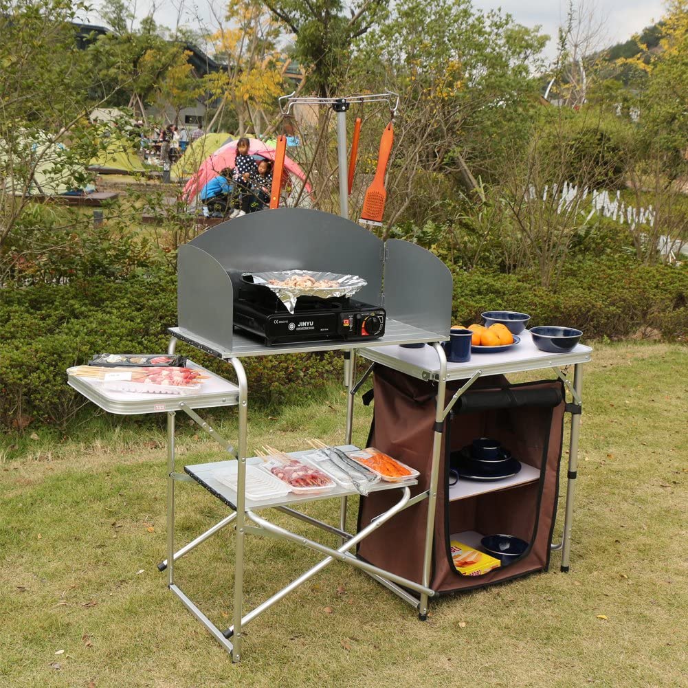 Kochtisch für Outdoor-Camping mit Aufbewahrungs-Organizer