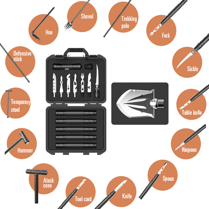 Multifunktionales Schaufel-Werkzeug-Set Trekkingstöcke-Kit