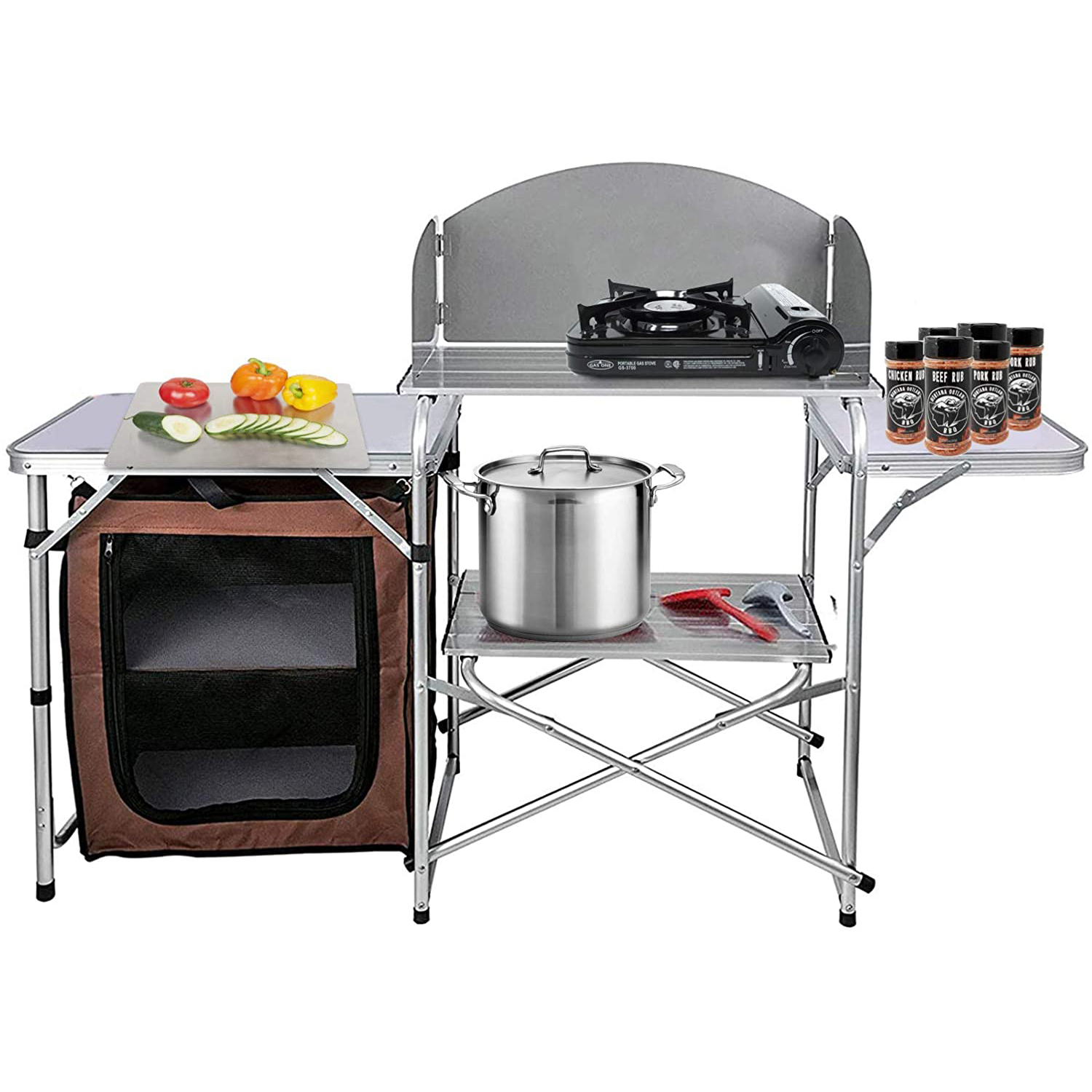 Kochtisch für Outdoor-Camping mit Aufbewahrungs-Organizer