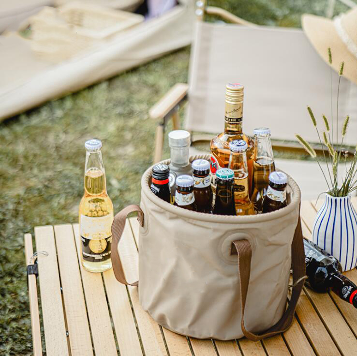 Faltbarer, runder tragbarer Eimer für Outdoor-Reisen und Camping