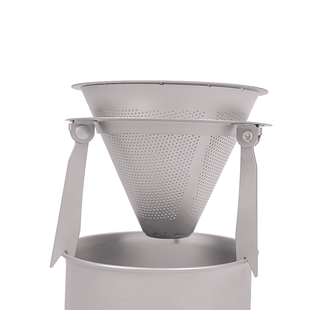Reise-Kaffeefilter aus Titan, abnehmbares Kaffeesieb mit Ständerhalter