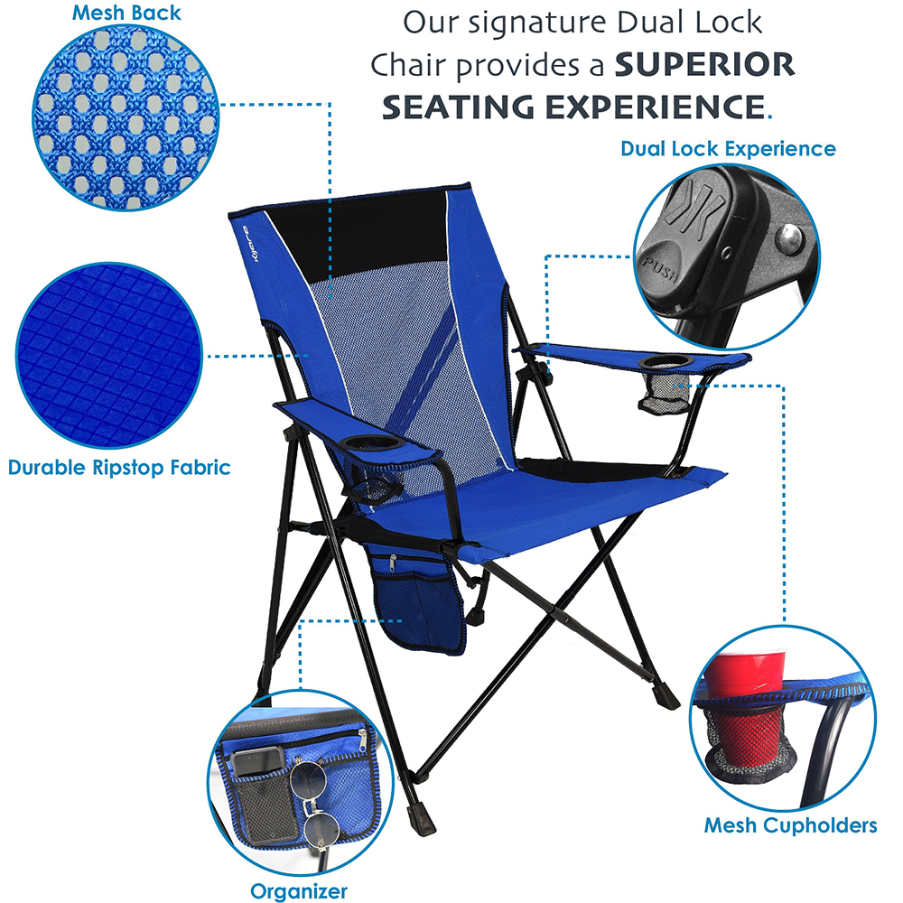 Tragbarer Camping- und Sportstuhl mit Dual Lock