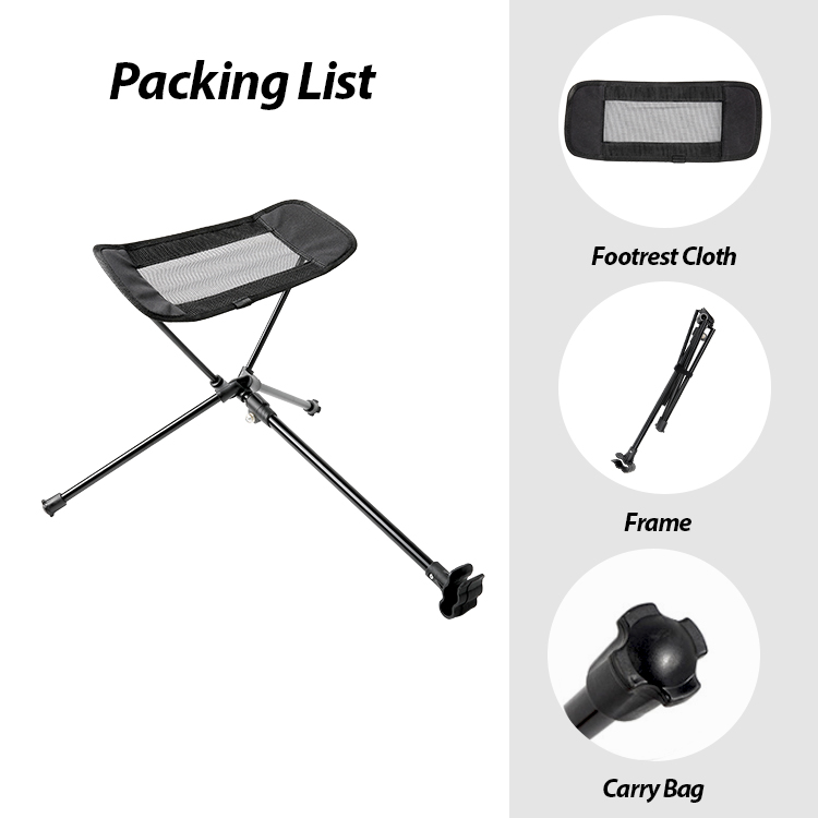 Ultraleichter Rucksack-Campingstuhl mit Fußstütze und Tragetasche