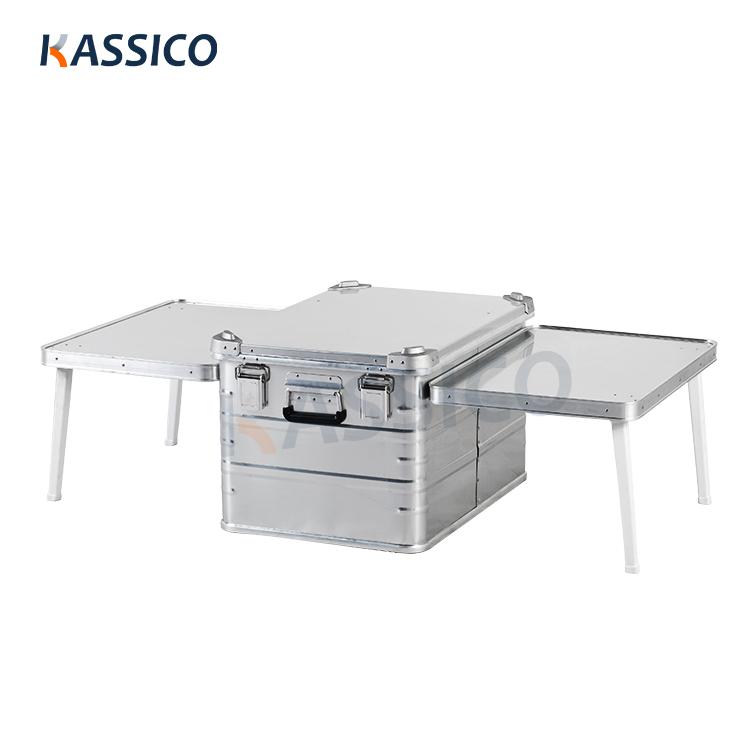 Camping-Küchenbox und Kochstation aus Aluminium für den Außenbereich