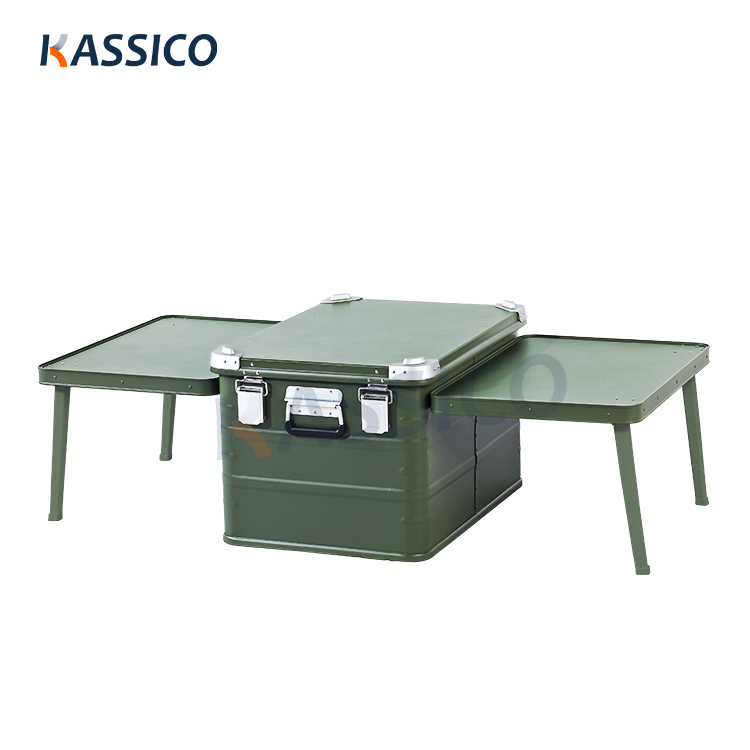Camping-Küchenbox und Kochstation aus Aluminium für den Außenbereich
