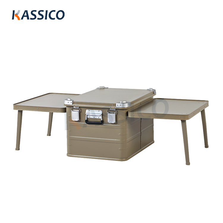 Camping-Küchenbox und Kochstation aus Aluminium für den Außenbereich