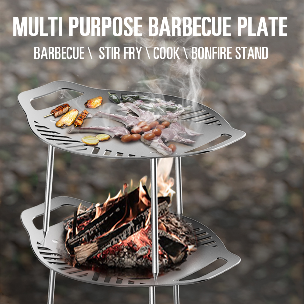 Klappbare Grillplatte für den Außenbereich, Holzfeuergrill