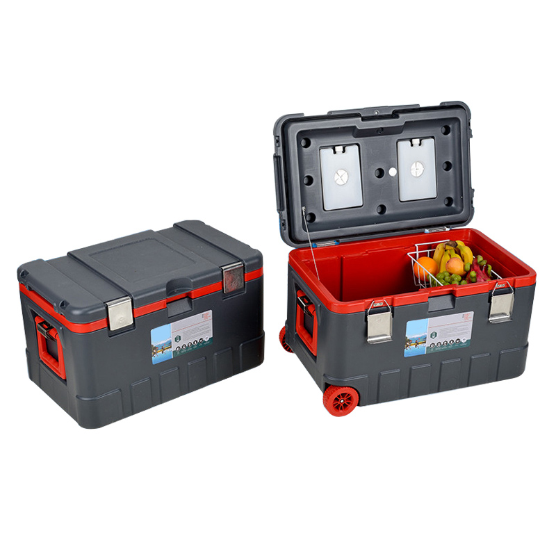 75L große Trolley-Kühlbox mit 5 cm isoliertem PU-Schaum