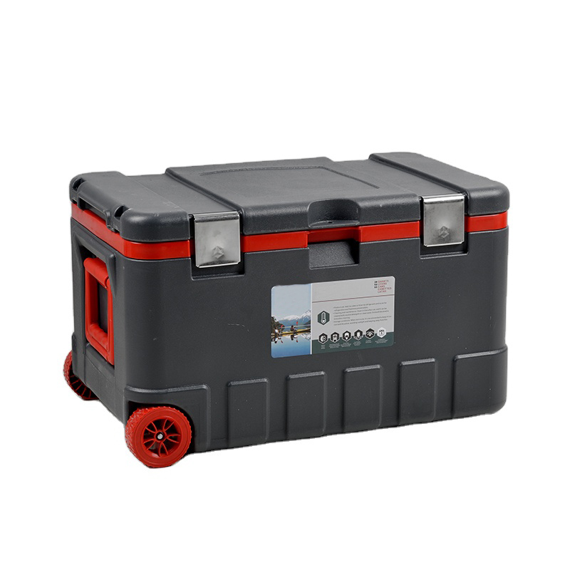 75L große Trolley-Kühlbox mit 5 cm isoliertem PU-Schaum