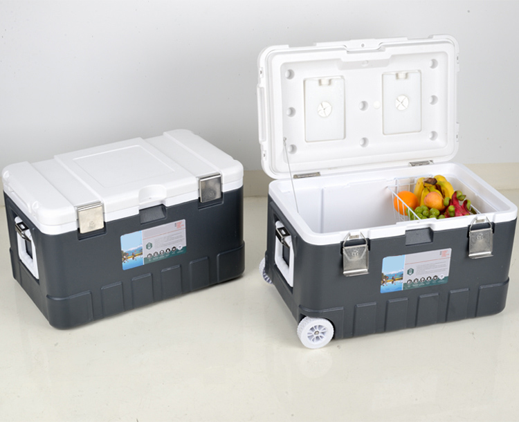 75L große Trolley-Kühlbox mit 5 cm isoliertem PU-Schaum