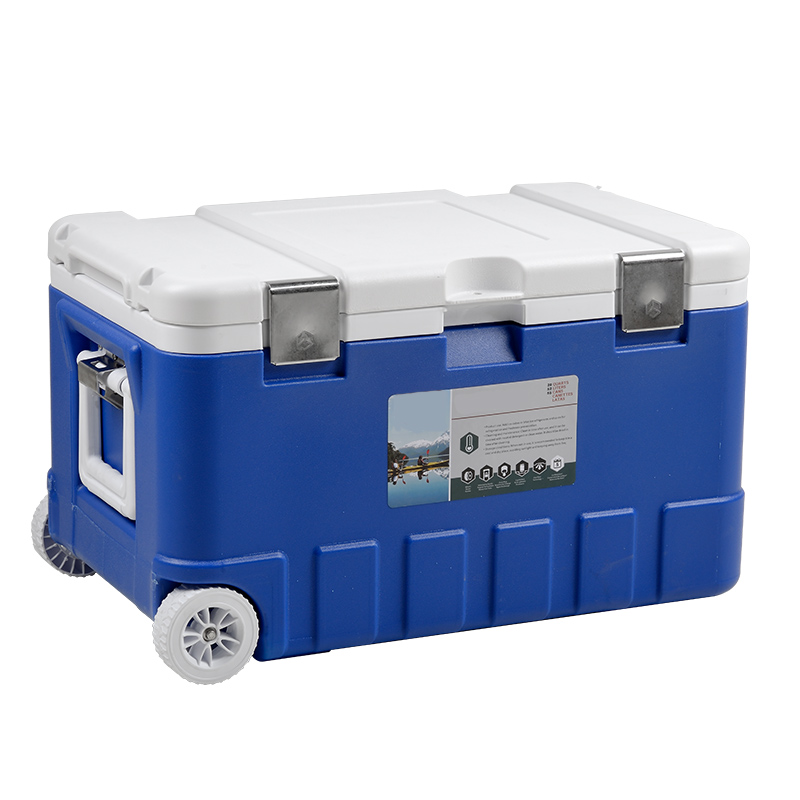 75L große Trolley-Kühlbox mit 5 cm isoliertem PU-Schaum