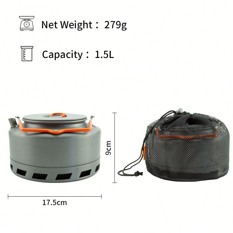 1.5 l Camping-Picknick-Wasserkocher - Kaffee-/Teekanne aus Aluminium