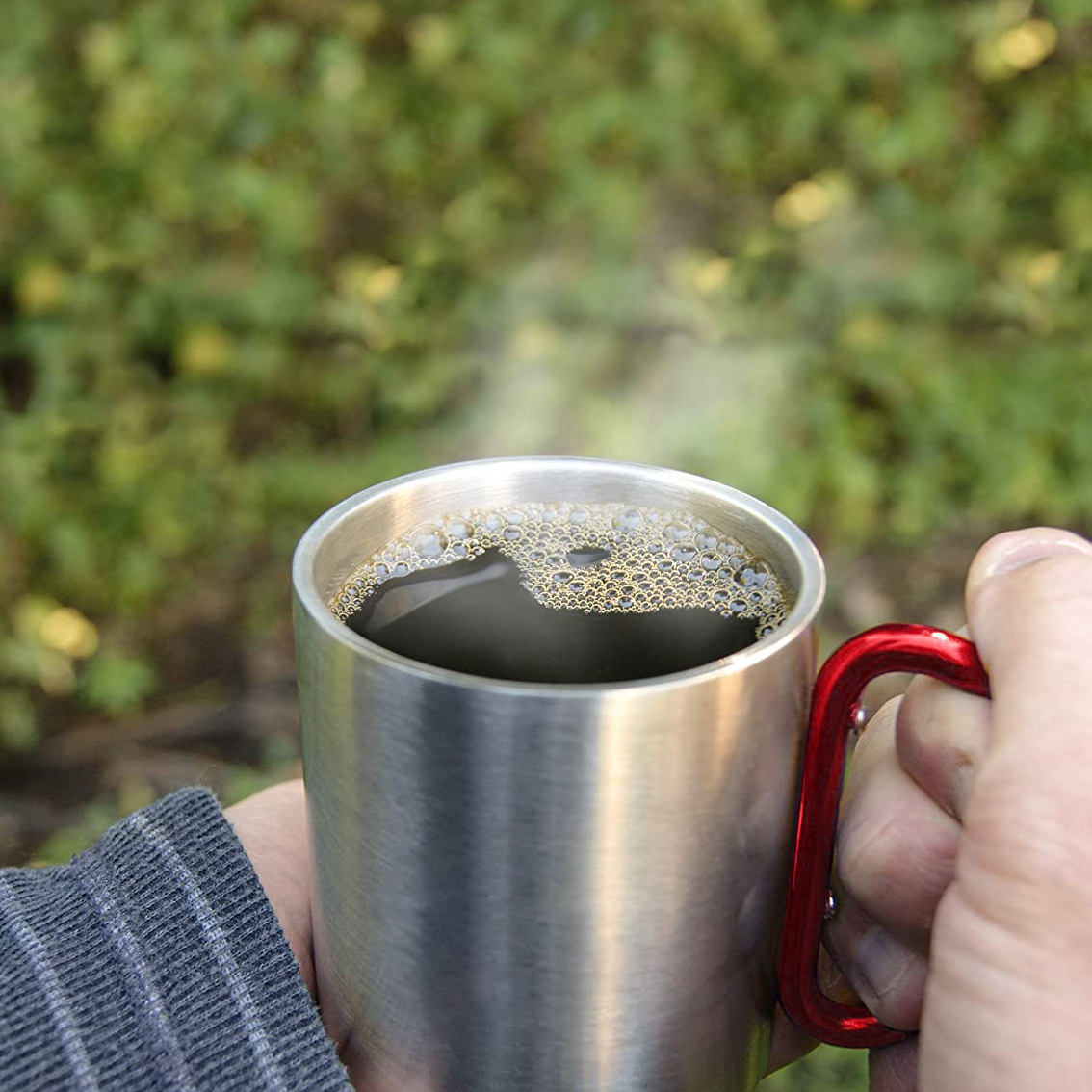 450ml Edelstahl Doppelwand Kaffeetasse für Outdoor Camping