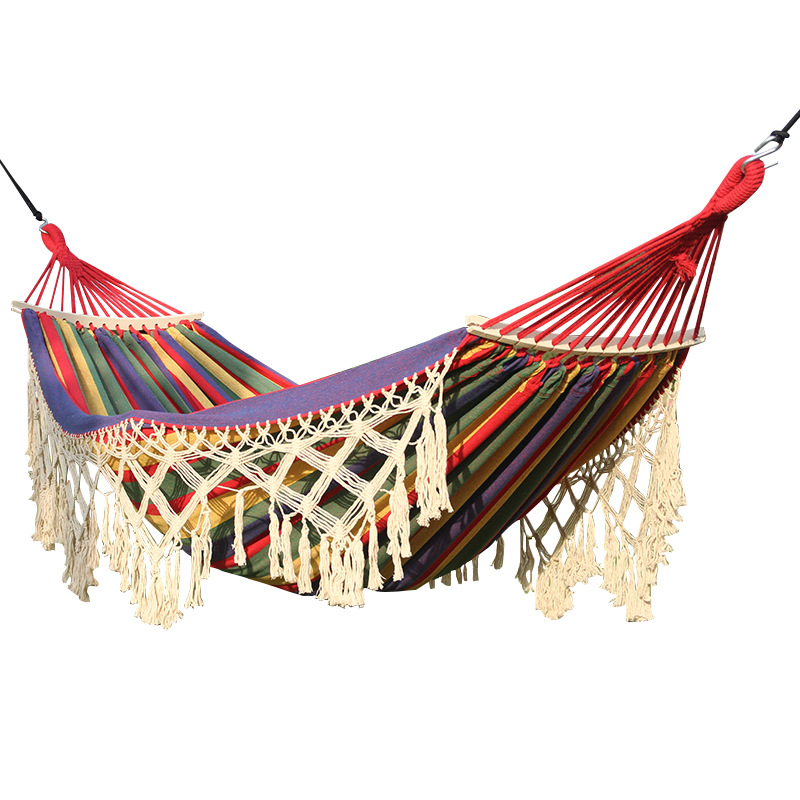 Outdoor Indoor Fringe Hängematten Camping Schaukel Hängematten mit Quasten