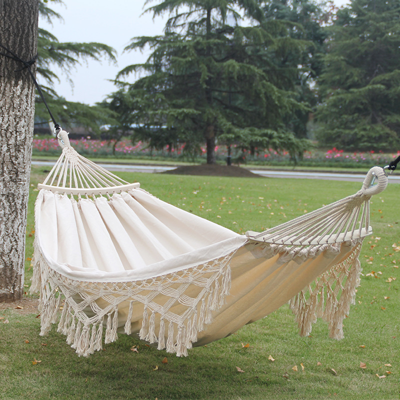 Outdoor Indoor Fringe Hängematten Camping Schaukel Hängematten mit Quasten