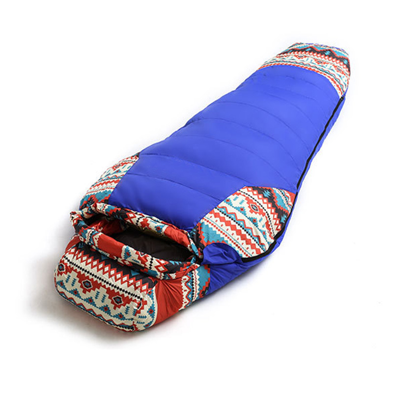 Flauschiger Schlafsack aus Entendaunen 1500 g für Camping- und Wandertouren im Winter