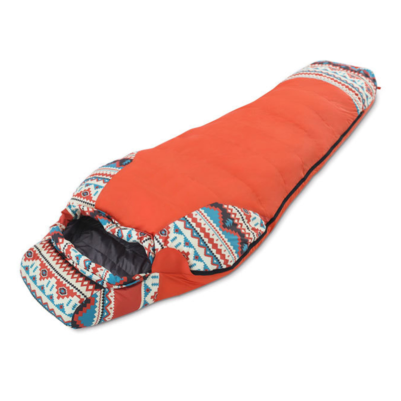 Flauschiger Schlafsack aus Entendaunen 1500 g für Camping- und Wandertouren im Winter