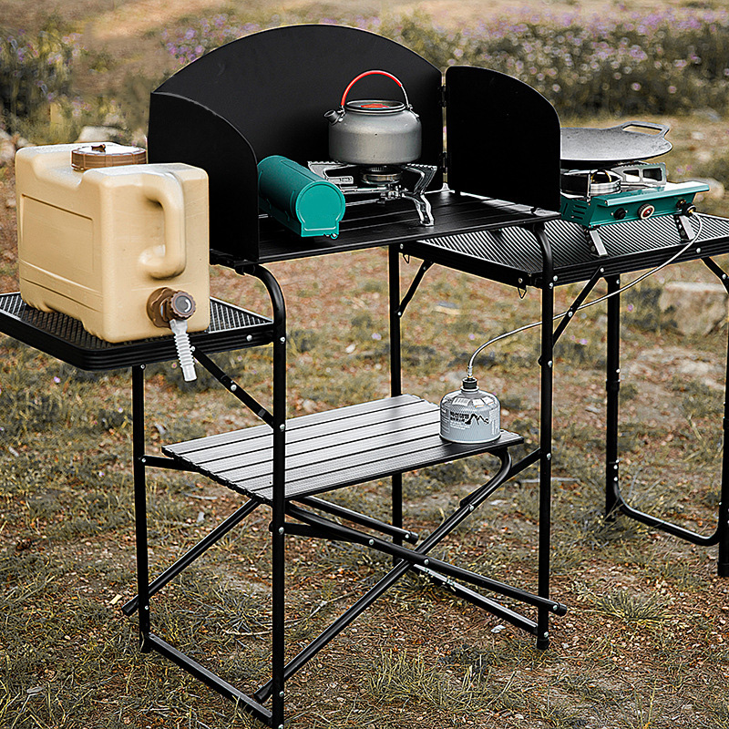 Outdoor-Camping-Küchenstation, klappbarer Kochtisch für Grillabende, Partys und Picknicks