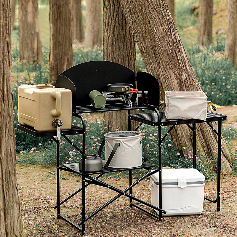 Outdoor-Camping-Küchenstation, klappbarer Kochtisch für Grillabende, Partys und Picknicks