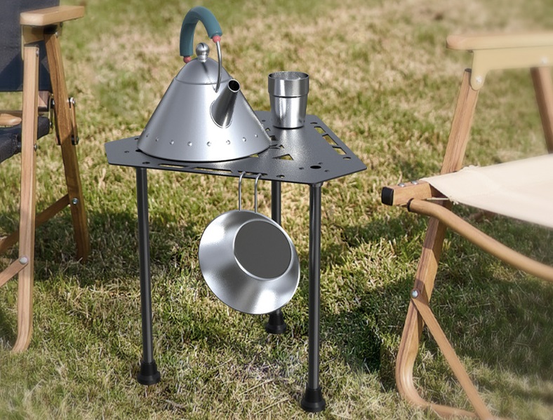 Tragbarer DIY-Spleiß-Camping-Klapptisch mit seitlichem Aufhängeloch