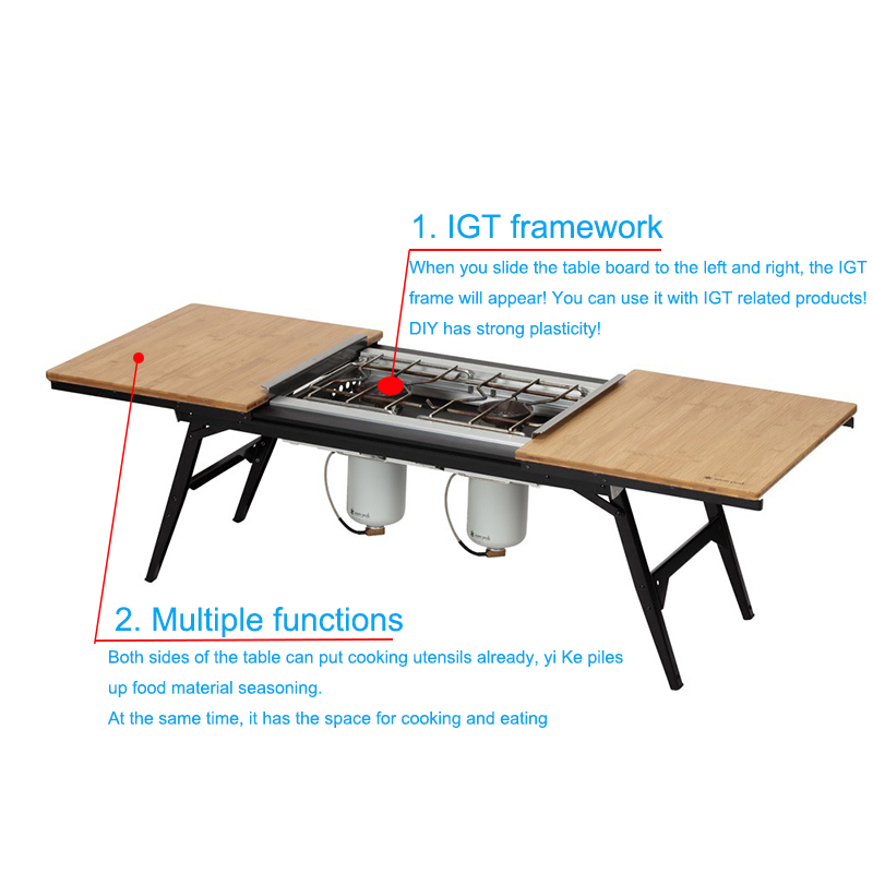 Outdoor IGT Klappbarer Campingtisch mit Picknickkocher
