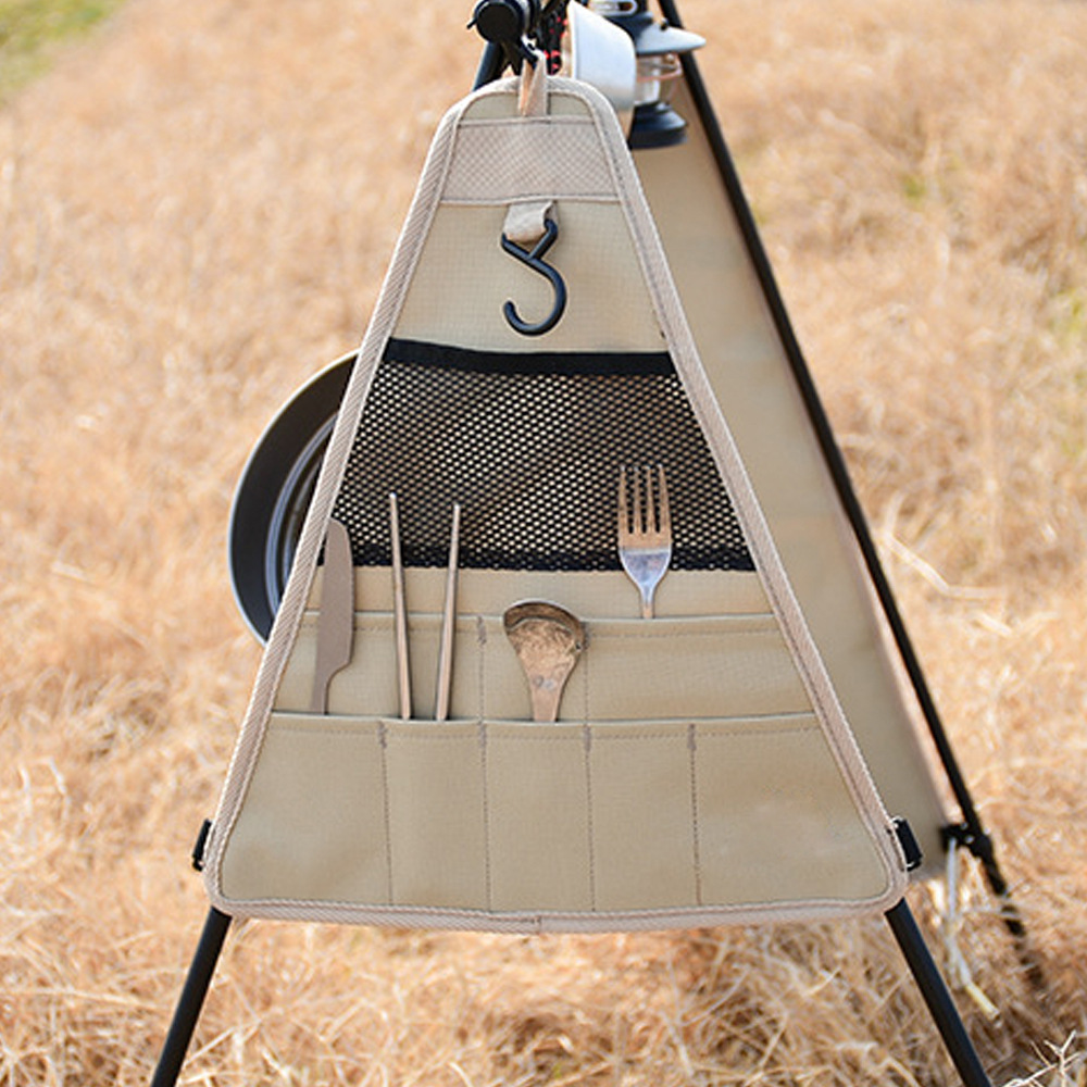 Dreieckige Gepäckträgertasche für Camping und Picknick im Freien, Aufbewahrungstasche für Kochgeschirr