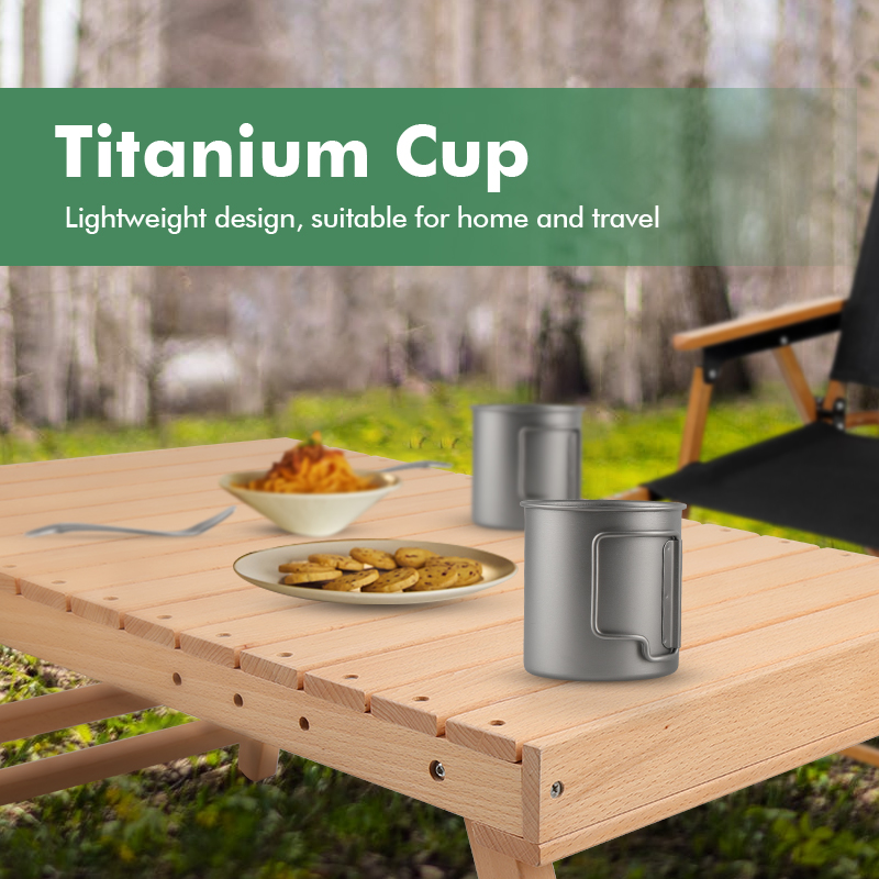 220 ml/300 ml ultraleichter Reisebecher aus Titan für Camping, Wandern und Angeln