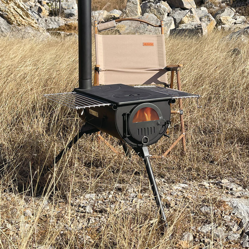 Tragbarer Holzofen für Zelte mit verstellbarem Kamin