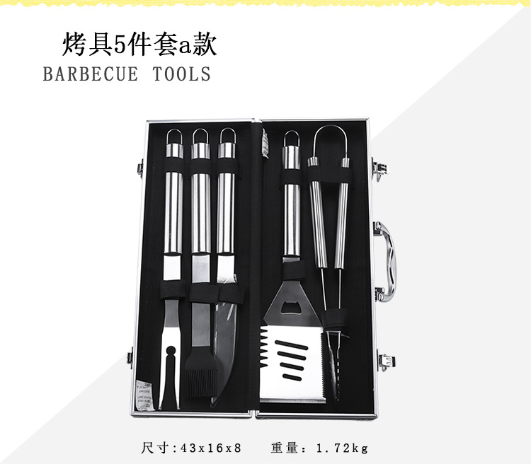 26-teiliges BBQ-Grillbesteck-Set aus Edelstahl