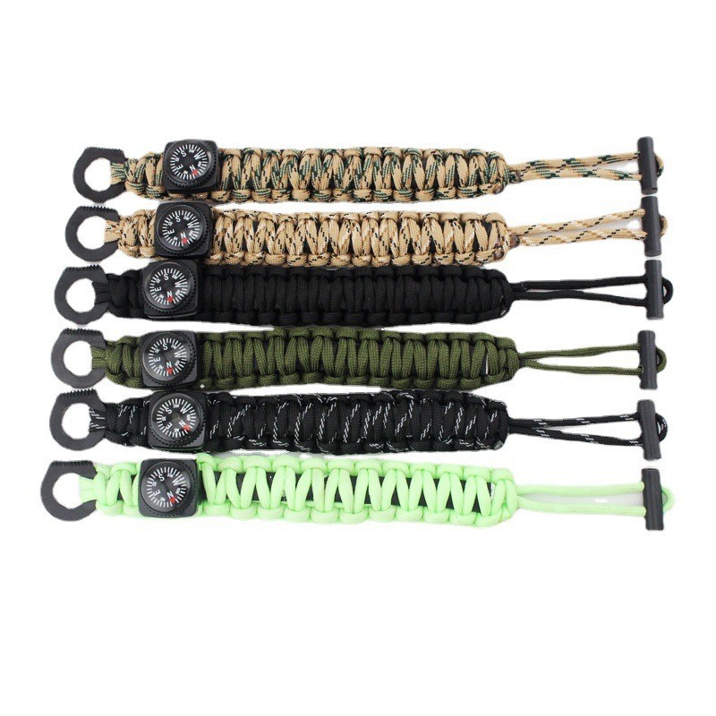Outdoor Paracord Schlüsselanhänger Lanyard Taktische Bushcraft Survival Notfallausrüstung Feuerstein Feuerstarter Monkey Fist