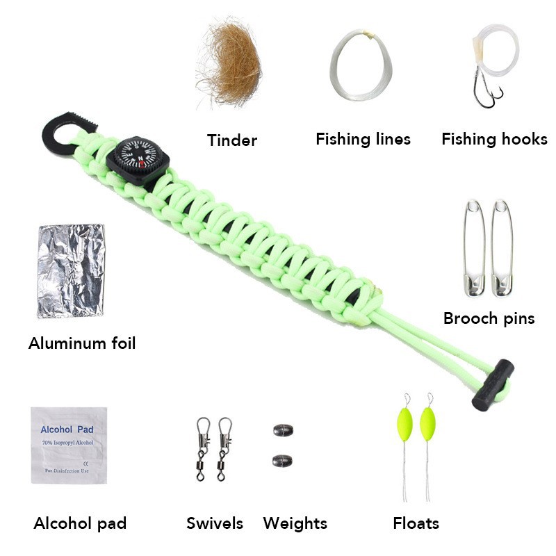 Outdoor Paracord Schlüsselanhänger Lanyard Taktische Bushcraft Survival Notfallausrüstung Feuerstein Feuerstarter Monkey Fist