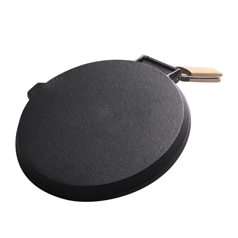 Gusseisen-Grillplatten und Grillpfanne mit klappbarem Griff