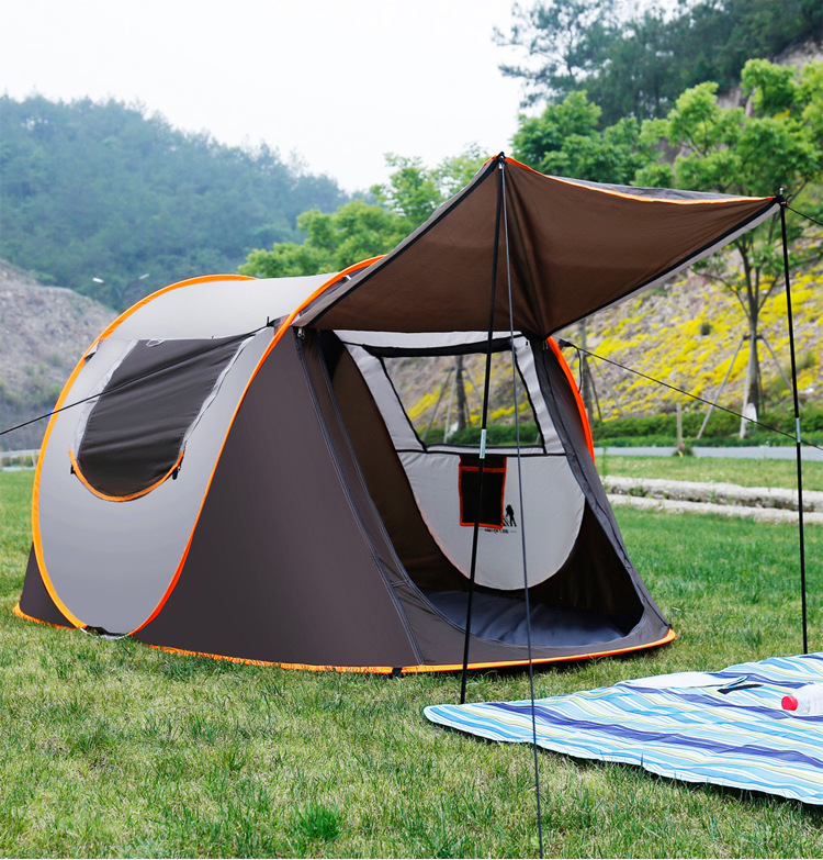 Automatisches Pop-Up-Campingzelt für den Außenbereich mit unterstützendem Schattenvorhang