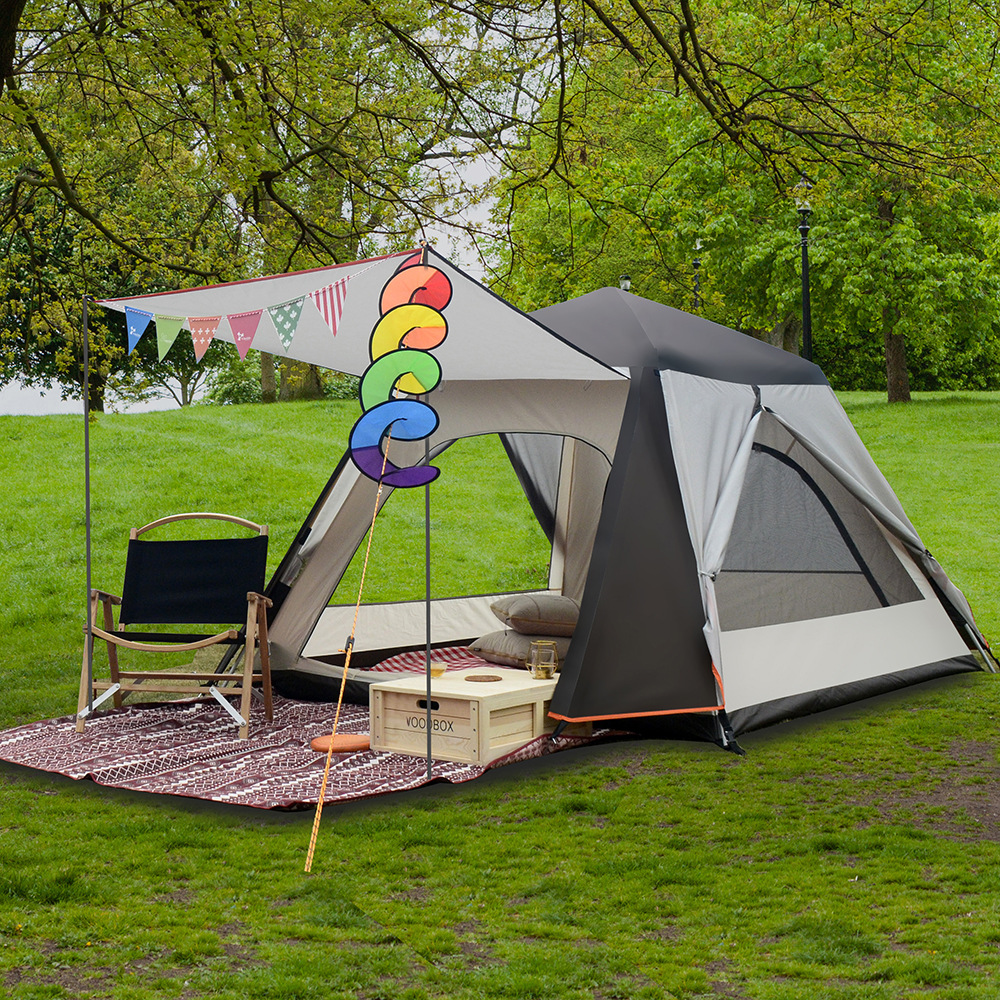 2 Türen 2 Fenster Automatisches Familiencampingzelt