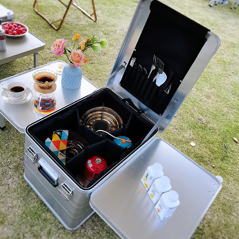 Aluminium Camping Küchenstation mit Aufbewahrungsbox und Klapptisch