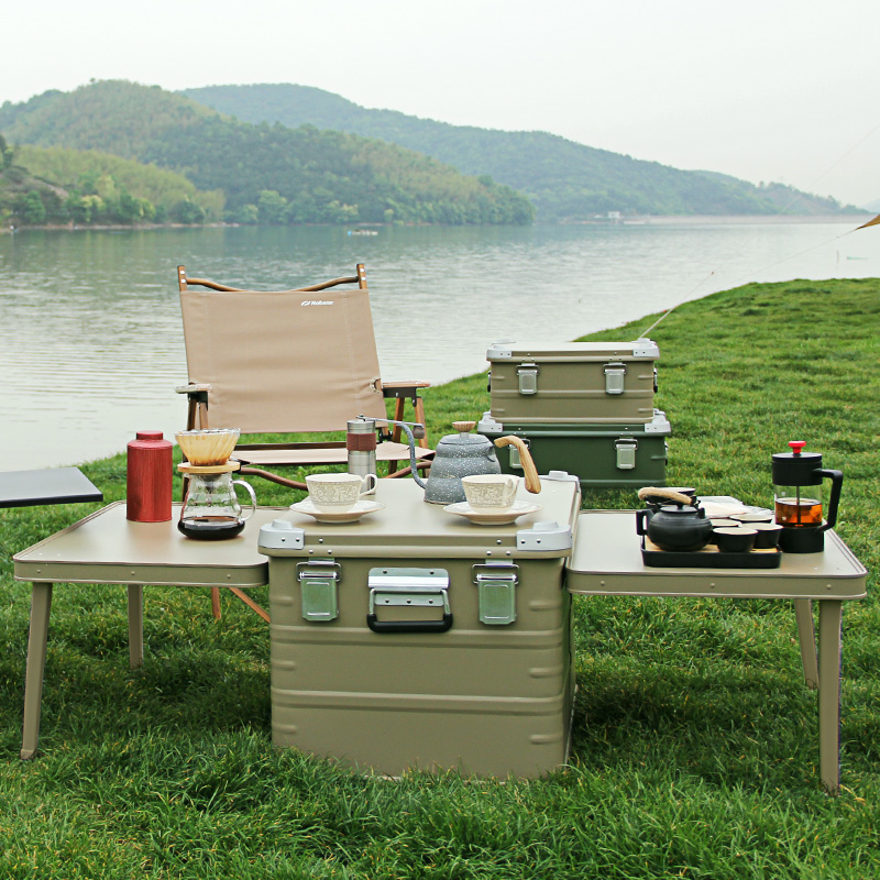 Aluminium Camping Küchenstation mit Aufbewahrungsbox und Klapptisch