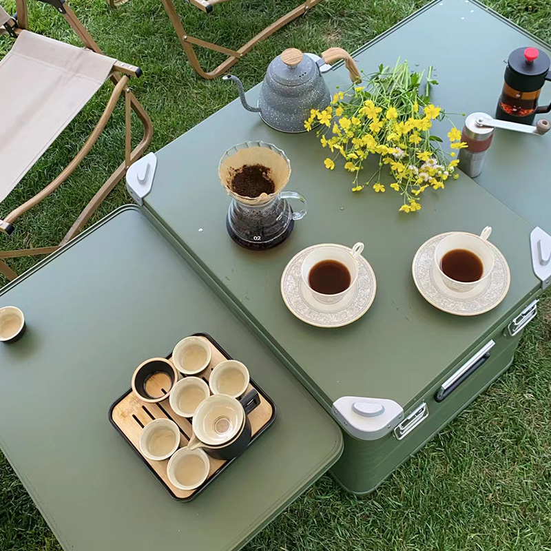Aluminium Camping Küchenstation mit Aufbewahrungsbox und Klapptisch