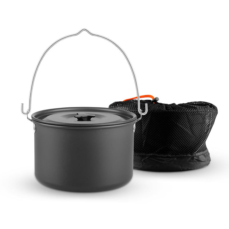 4L Outdoor Verdickt Aluminium Camping Hängen Töpfe Mit Antihaft-beschichtung