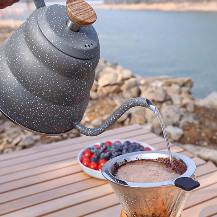 1L Outdoor Lange Schmale Camping Kaffeekanne & Teekessel