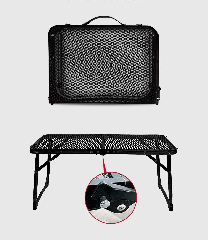 Klappbarer Campingtisch aus Stahlgeflecht, ultraleichter Picknicktisch